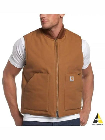 Relaxed Fit Firm Duck Insulated Rib Collar Vest 106676 BRN - CARHARTT - BALAAN 1