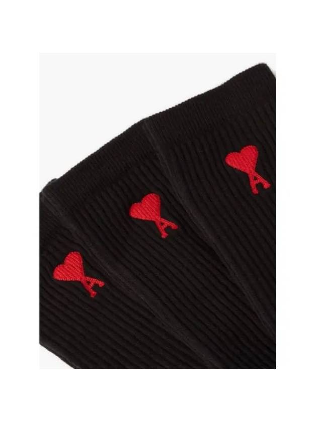 Heart Logo Socks 3 Pack Black - AMI - BALAAN 6