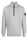 Wappen Patch Half Zip-up Sweatshirt Grey - STONE ISLAND - BALAAN 2