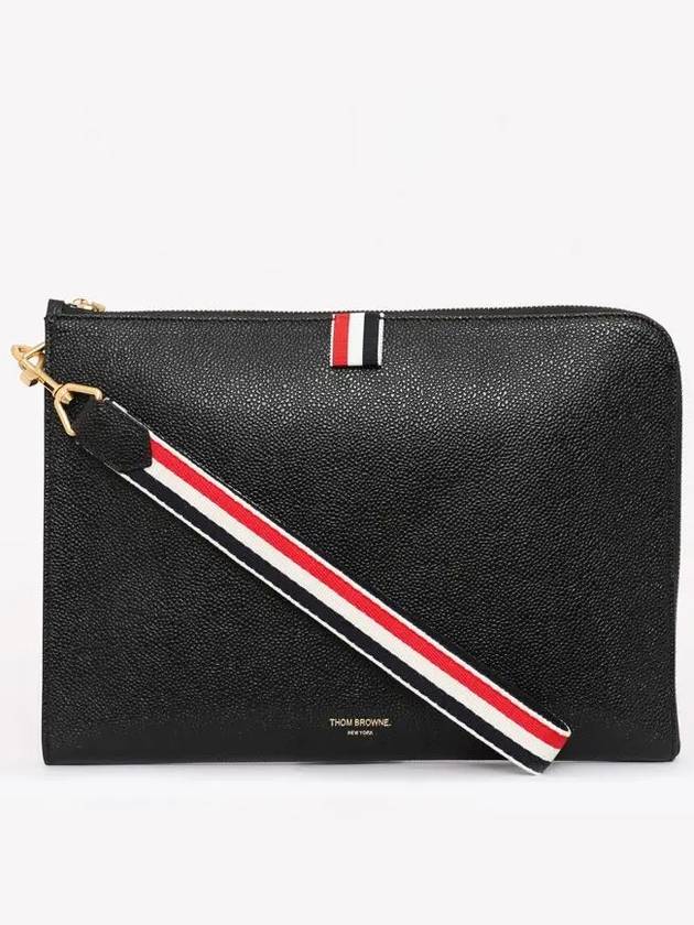 RWB Strap Medium Folio Clutch Black - THOM BROWNE - BALAAN 3