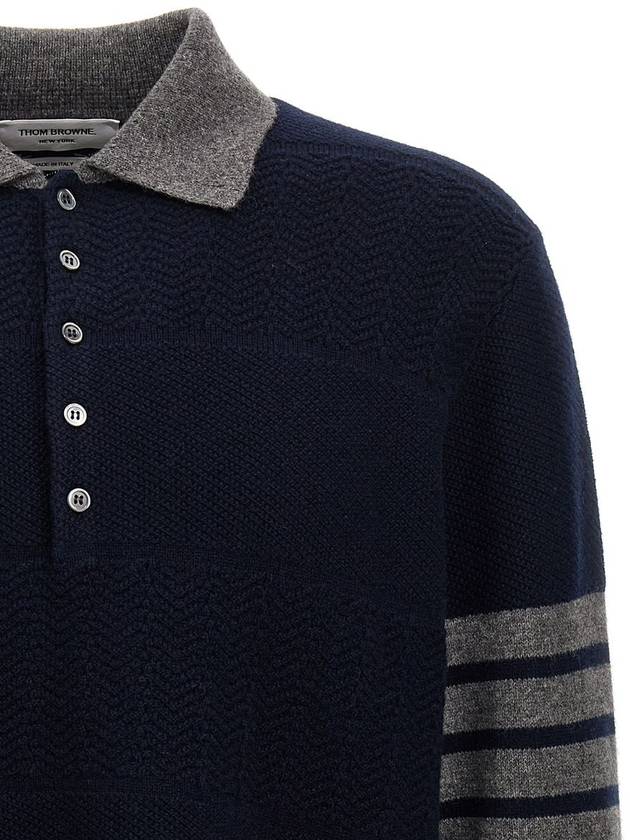 4-bar Striped Knit Top Navy - THOM BROWNE - BALAAN 4