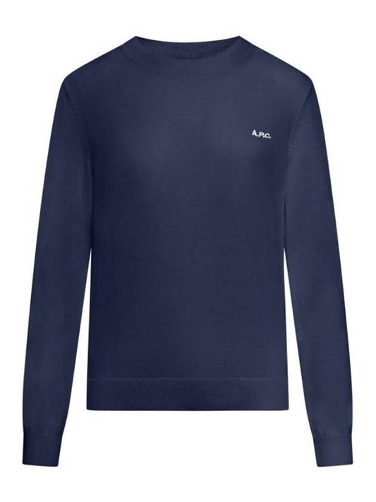 Embroidered Logo Knit Top Navy - A.P.C. - BALAAN 1