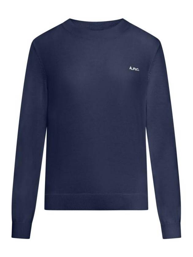 Embroidered Logo Knit Top Navy - A.P.C. - BALAAN 2