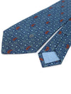 100 silk blue patterned tie - CELINE - BALAAN 4