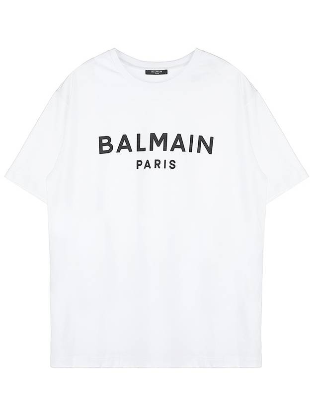 Logo Print Eco Responsible Cotton Short Sleeve T-Shirt White - BALMAIN - BALAAN 2