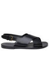 Mojave Cross Strap Sandals Black - SAINT LAURENT - BALAAN.