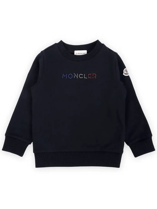 Kids Waffen Patch Lettering Logo Sweatshirt Navy 8G00015 809AG 778 - MONCLER - BALAAN 3