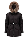 1A00132 54155 999 GENIN Logo Patch Down Fur Velcro Padded Black Women s Jacket TSH - MONCLER - BALAAN 1