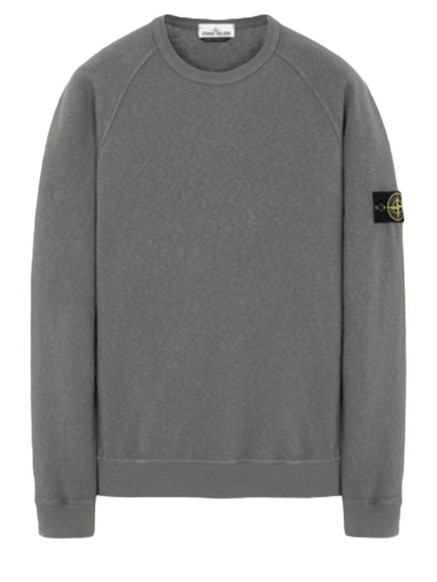 Logo Wappen Washed Raglan Sweatshirt Charcoal - STONE ISLAND - BALAAN 1