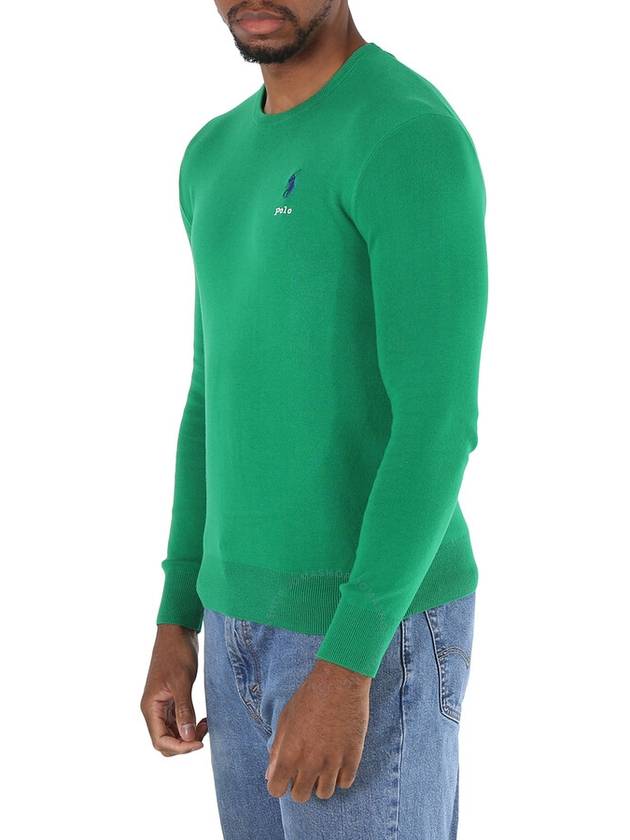 Polo Ralph Lauren Men's Green Logo Embroidered Cotton Jumper, Size X-Small - POLO RALPH LAUREN - BALAAN 3