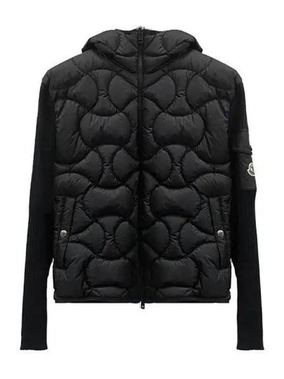 Padded Hooded Cardigan Black - MONCLER - BALAAN 2