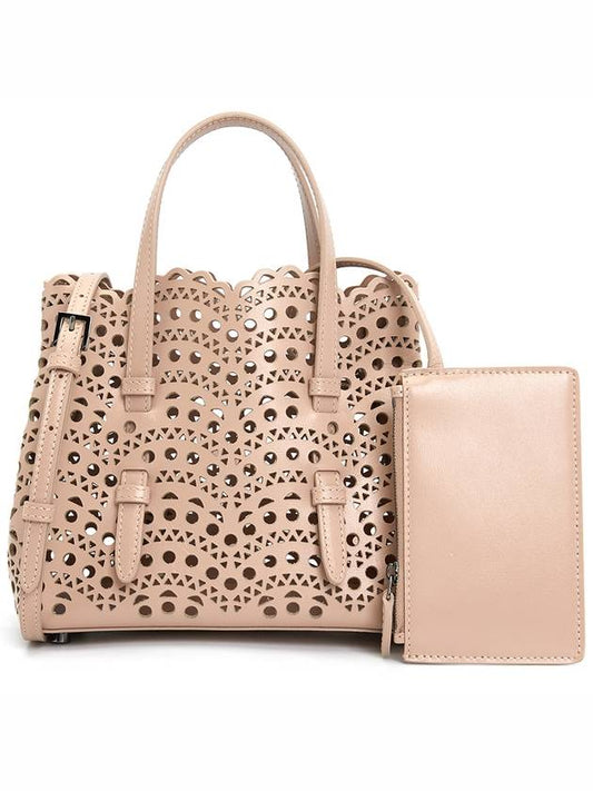 Mina 20 Vienne Wave Lux Calfskin Tote Bag Salmon - ALAIA - BALAAN 2