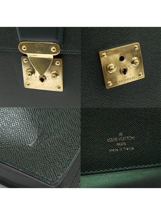 M30074 Green Taiga Leather Gold Plated Servier Corrad Briefcase - LOUIS VUITTON - BALAAN 7