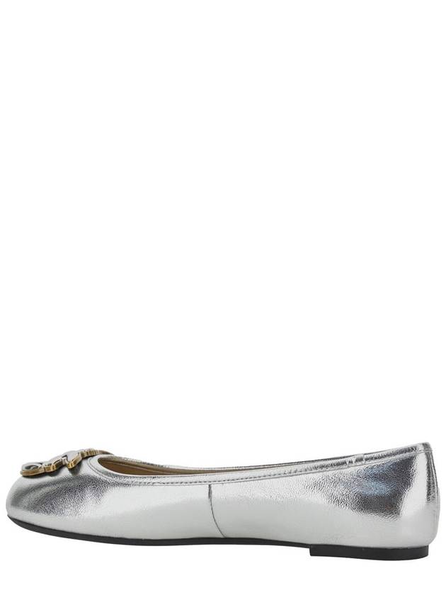 Metallic 'Gioia 03' Ballet Shoes With Love Birds Diamond Cut Logo On The Front In Laminated Leather Woman - PINKO - BALAAN 3