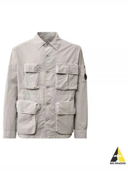 Flat Nylon Utility Over Long Sleeve Shirt Grey - CP COMPANY - BALAAN 2