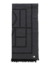 Monogram Wool Cashmere Scarf Black - TOTEME - BALAAN 2