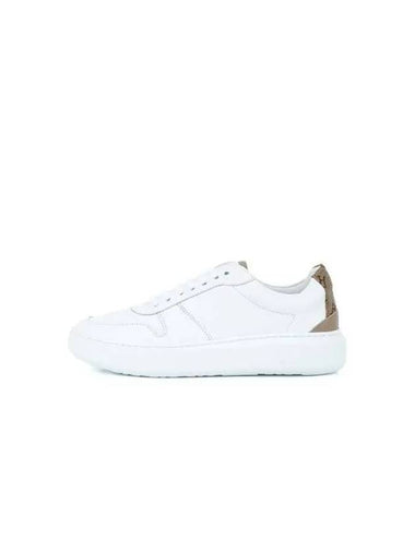 Women s Logo Heel Tab Leather Sneakers White 270074 - HERNO - BALAAN 1