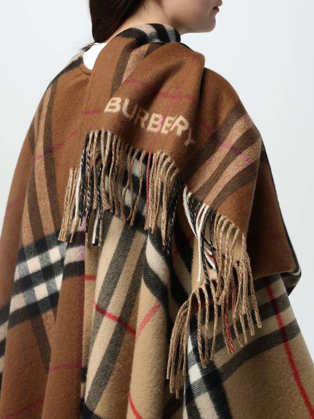 Contrast Check Wool Cashmere Cape Brown - BURBERRY - BALAAN 6