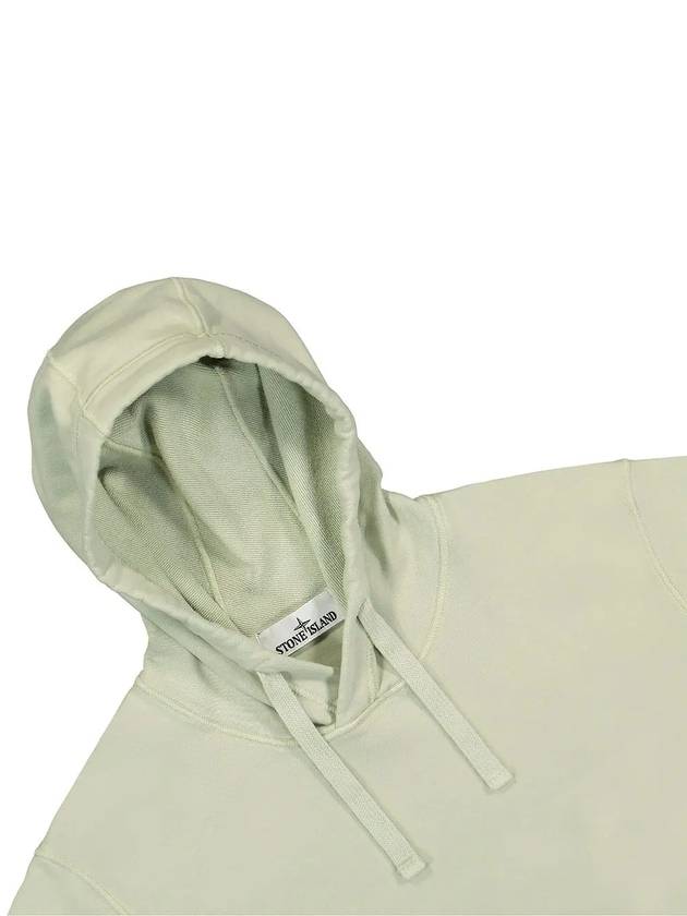 Logo Patch Cotton Fleece Hoodie Musk Green - STONE ISLAND - BALAAN 4