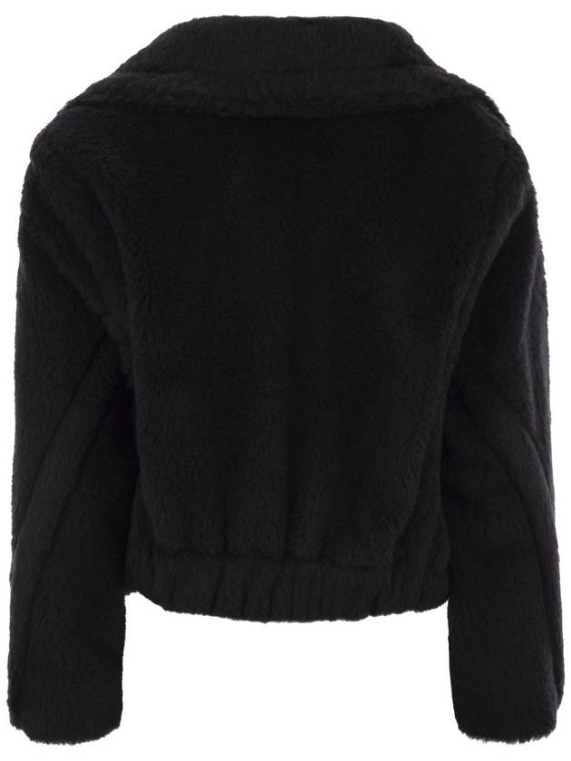 Augeri Alpaca Wool Silk Fur Coat Black - MAX MARA - BALAAN 4