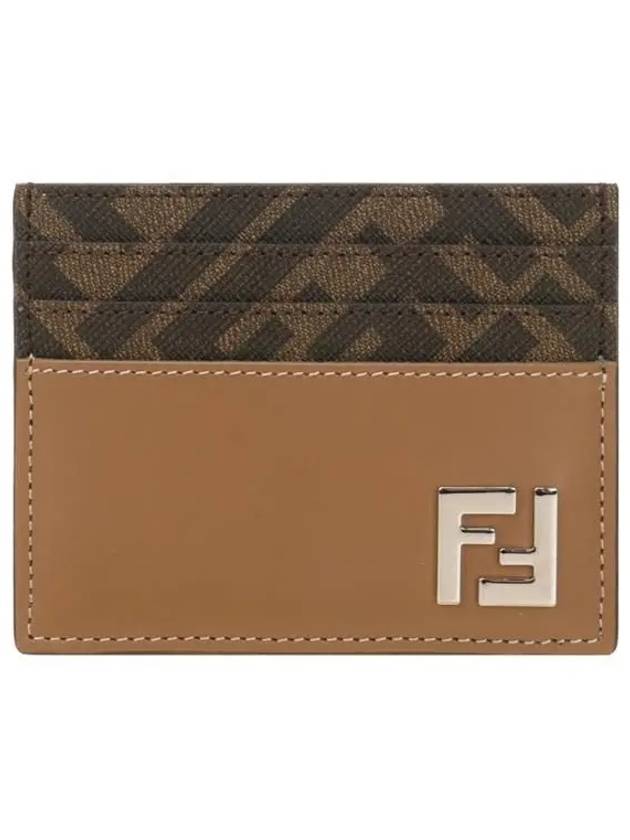 FF square leather card wallet beige - FENDI - BALAAN 2