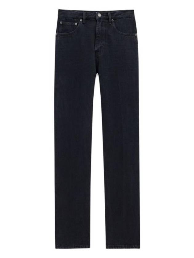 Mid Rise Denim Straight Jeans Black - SAINT LAURENT - BALAAN 2