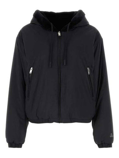 Eaton Bunny Reversible Nylon Zip Up Hooded Black - MOOSE KNUCKLES - BALAAN 1