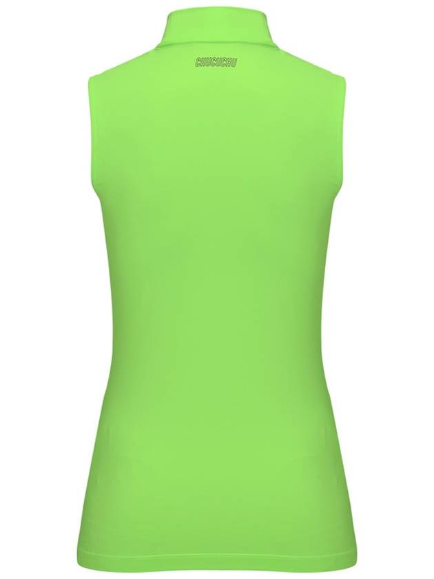 C23MTS020W Front Mesh Half Neck Top Green - CHUCUCHU - BALAAN 2