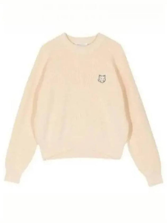 Bold Fox Head Patch Comfort Knit Top Beige - MAISON KITSUNE - BALAAN 2