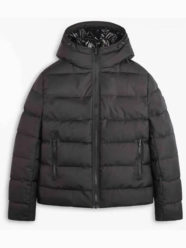 double front hooded down jacket black - FAY - BALAAN 1