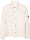 Cotton Linen Over Long Sleeve Shirt Beige - CP COMPANY - BALAAN 2