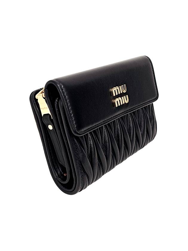 Materasse Nappa Leather Half Wallet Black - MIU MIU - BALAAN 4