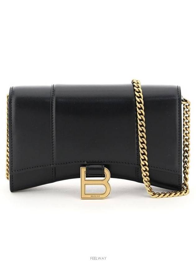 Hourglass Chain Mini Calfskin Cross Bag Black - BALENCIAGA - BALAAN 7