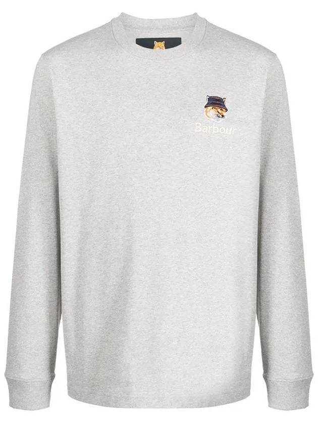 Fox Head Patch Crew Neck Long Sleeve T-Shirt Grey - BARBOUR - BALAAN 2