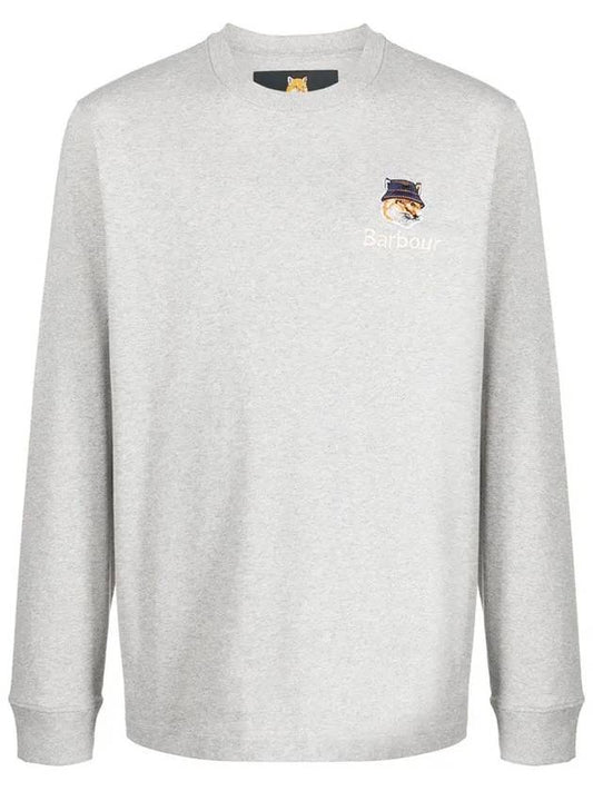 Fox Head Patch Crew Neck Long Sleeve T-Shirt Grey - BARBOUR - BALAAN 2