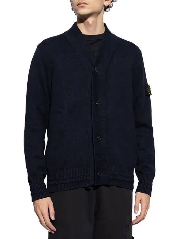 Winter Loose Fit Cardigan Navy - STONE ISLAND - BALAAN 3