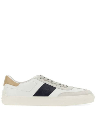 Leather Suede Low Top Sneakers White Black - TOD'S - BALAAN 2