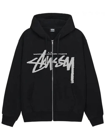 Stock Zip Up Hoodie Black - STUSSY - BALAAN 1