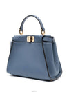 Peekaboo Small Leather Tote Bag Blue - FENDI - BALAAN 4