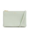 Trio Medium Lambskin Shoulder Bag Light Green - CELINE - BALAAN.