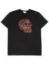 Skull Skull Printing Short Sleeve T-Shirt Black - ALEXANDER MCQUEEN - BALAAN 7