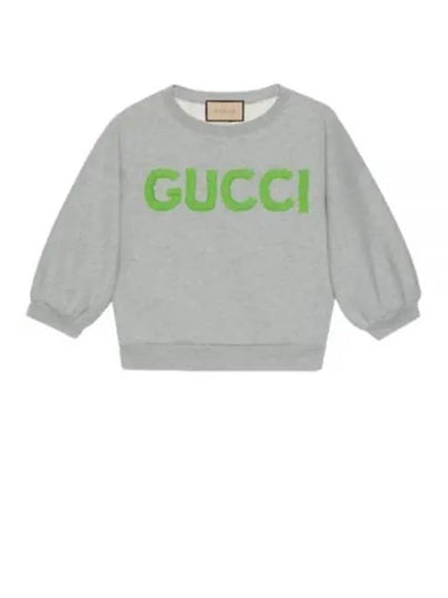 Cotton Jersey Crop Sweatshirt Grey - GUCCI - BALAAN 2