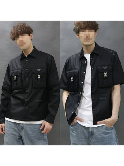 Triangle Logo Buckle Pocket Re-Nylon Jacket Black - PRADA - BALAAN 2