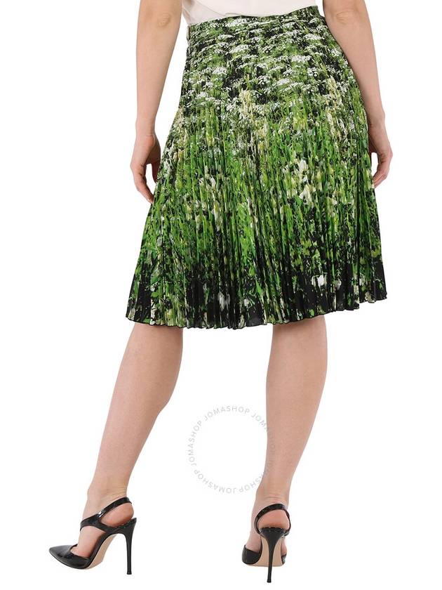 Burberry Ladies Rersby Crepe De Sins Meadow Print Pleated Skirt, Brand Size 6 (US Size 4) - BURBERRY - BALAAN 3