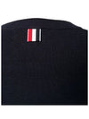 Milano Stitch Crewneck 4-Bar Cotton Crepe Knit Top Navy - THOM BROWNE - BALAAN 5