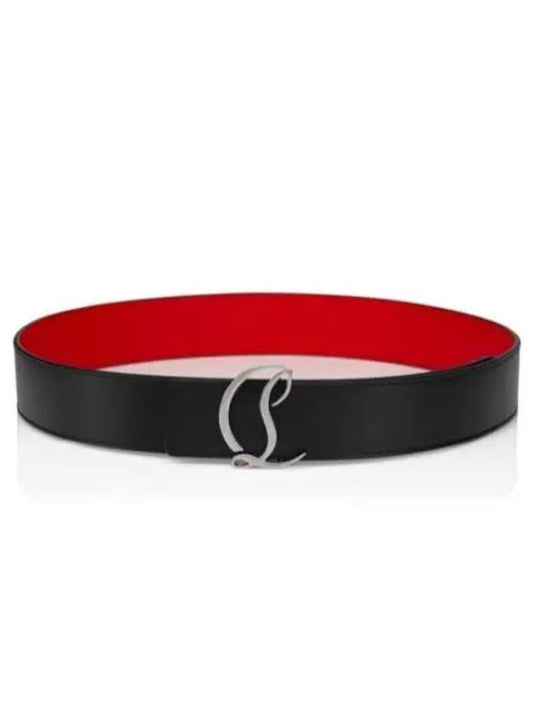 CL Logo Leather Belt Black - CHRISTIAN LOUBOUTIN - BALAAN 2