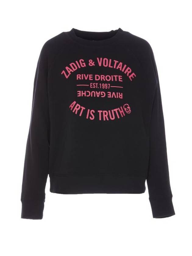 Logo Print Sweatshirt Black - ZADIG & VOLTAIRE - BALAAN 1