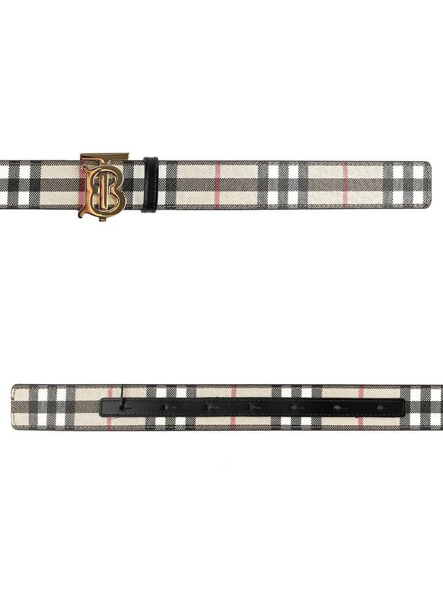 TB Vintage Check Canvas Leather Belt Beige - BURBERRY - BALAAN 2