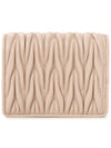 Matelasse Leather Half Wallet Light Pink - MIU MIU - BALAAN 3