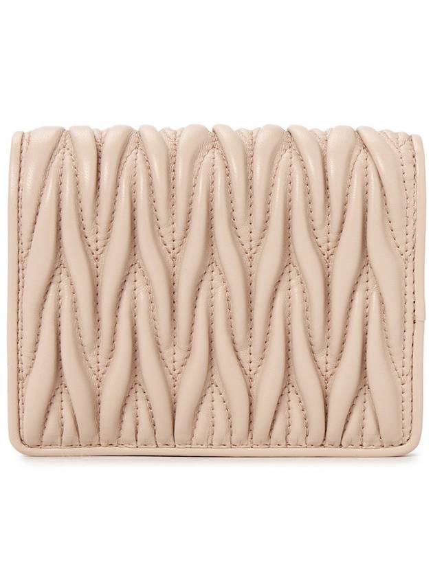 Matelasse Leather Half Wallet Light Pink - MIU MIU - BALAAN 3